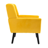 Modern Soft Velvet Ergonomic Accent Chair for Living Room and Bedroom, Stylish Indoor Home Seating with Black Legs