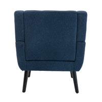 Modern Soft Linen Ergonomic Accent Chair for Living Room, Bedroom & Home - Stylish Indoor Seating with Black Legs