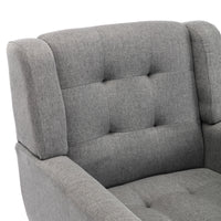 Modern Soft Linen Ergonomic Accent Chair for Living Room or Bedroom - Stylish Indoor Seating with Black Legs