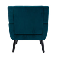 Modern Soft Velvet Ergonomic Accent Chair for Living Room & Bedroom - Stylish Home Chair with Black Legs