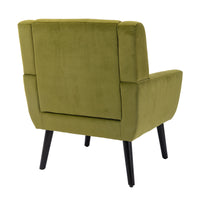 Modern Soft Velvet Ergonomic Accent Chair for Living Room, Bedroom, and Home with Black Legs - Stylish Indoor Seating