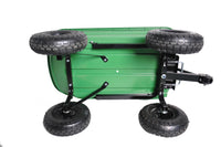 Folding Garden Dump Truck with Steel Frame 10 Inches Pneumatic Tire 300 lb Capacity Green