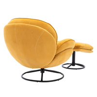 Accent Chair with Ottoman - Stylish Yellow TV Chair for Living Room Comfort