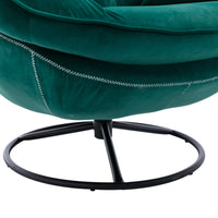 Stylish Green Accent Chair with Ottoman for Living Room - Comfortable TV Chair