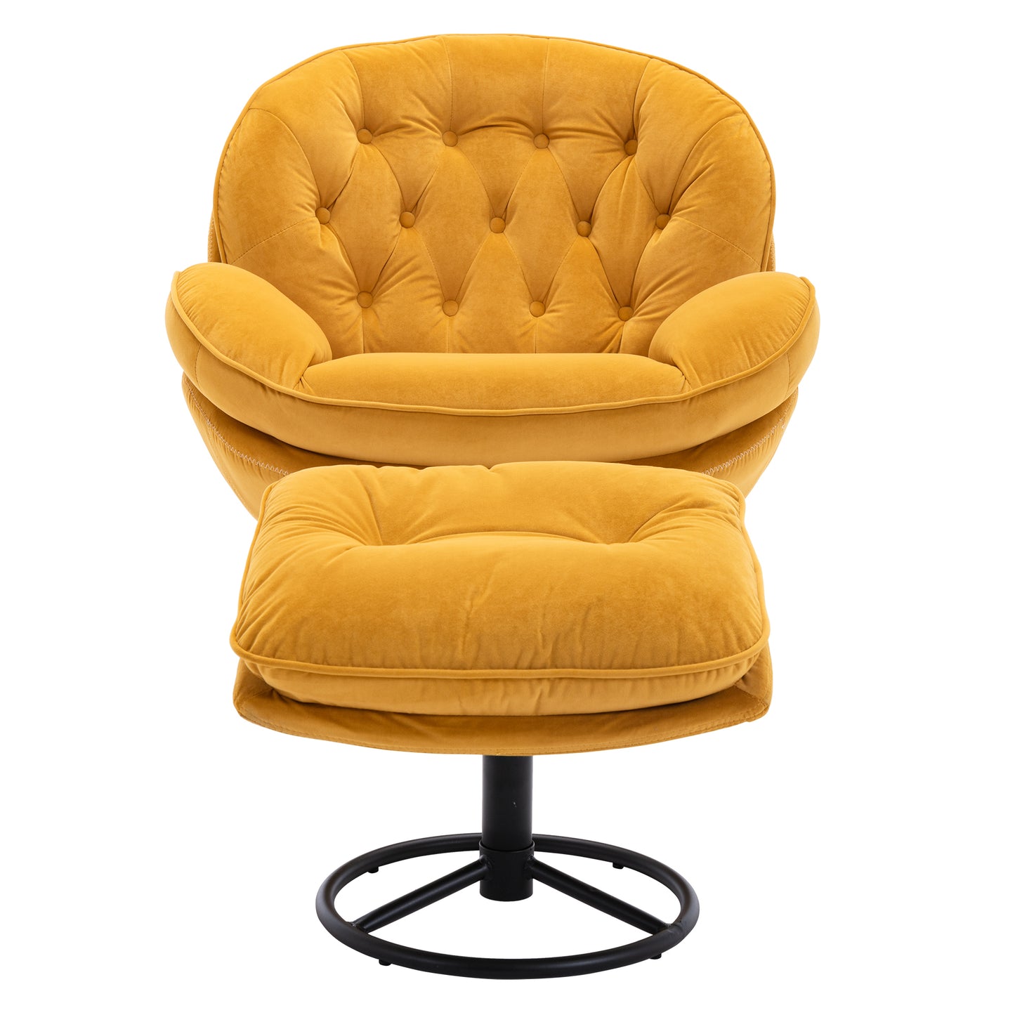 Accent Chair with Ottoman - Stylish Yellow TV Chair for Living Room Comfort