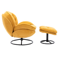 Accent Chair with Ottoman - Stylish Yellow TV Chair for Living Room Comfort