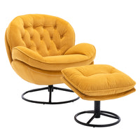 Accent Chair with Ottoman - Stylish Yellow TV Chair for Living Room Comfort