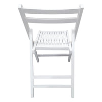 White Folding Slatted Wood Chairs - Set of 4, Portable & Stylish Event Seating, Perfect for Parties, Weddings, and Gatherings