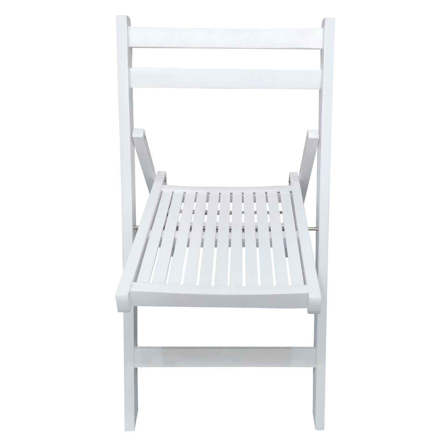 White Folding Slatted Wood Chairs - Set of 4, Portable & Stylish Event Seating, Perfect for Parties, Weddings, and Gatherings