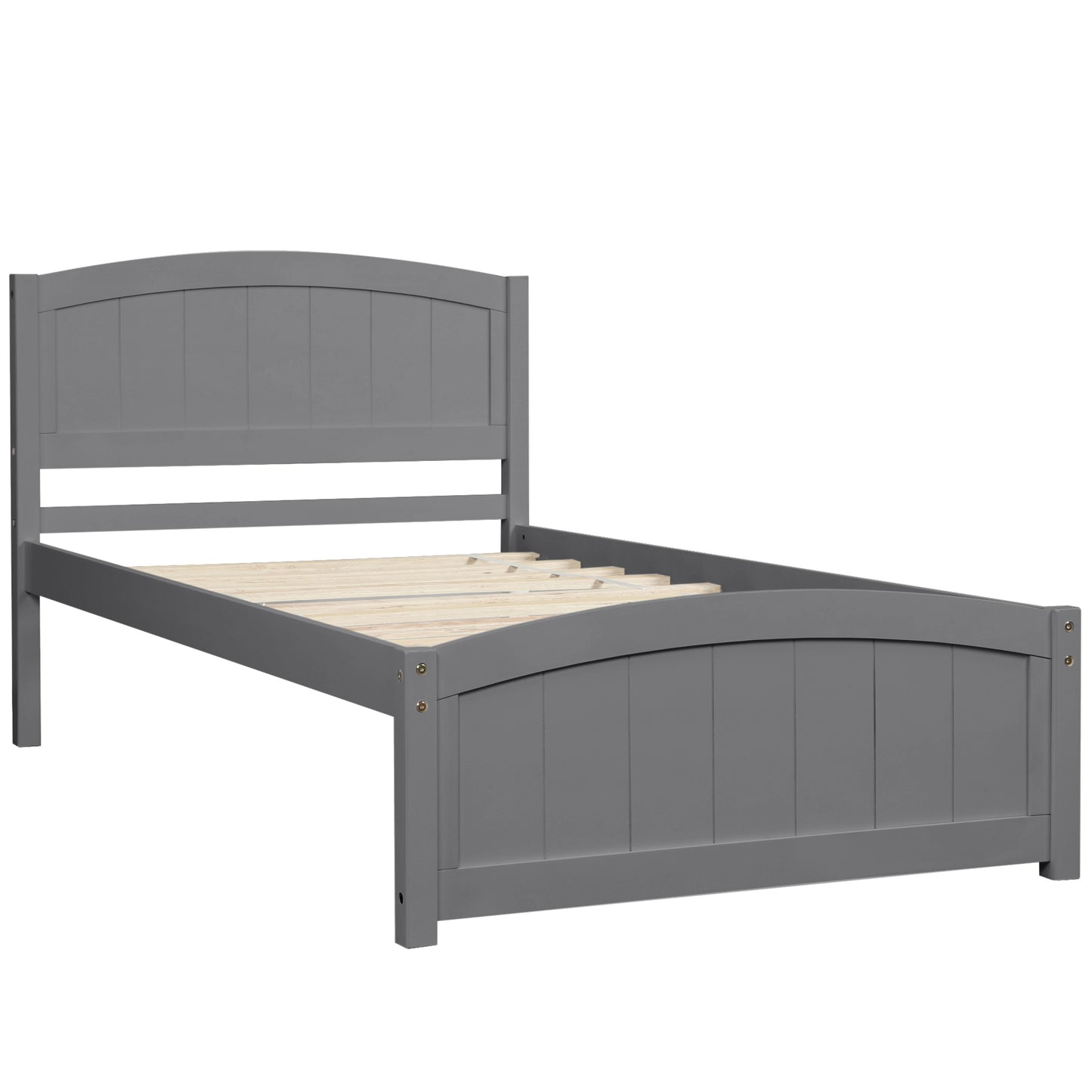 Espresso Wood Platform Bed With Headboard And Footboard, Durable Slat Support For Ultimate Comfort