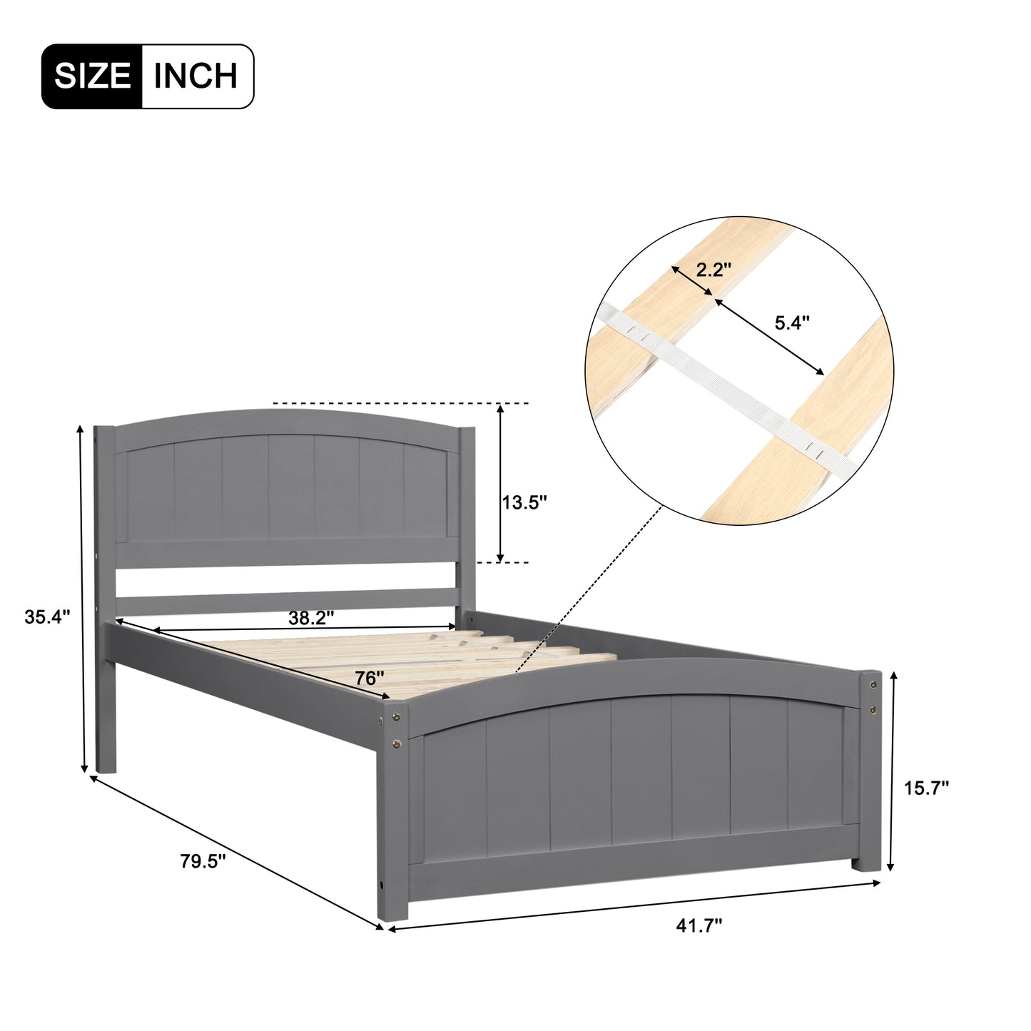 Espresso Wood Platform Bed With Headboard And Footboard, Durable Slat Support For Ultimate Comfort