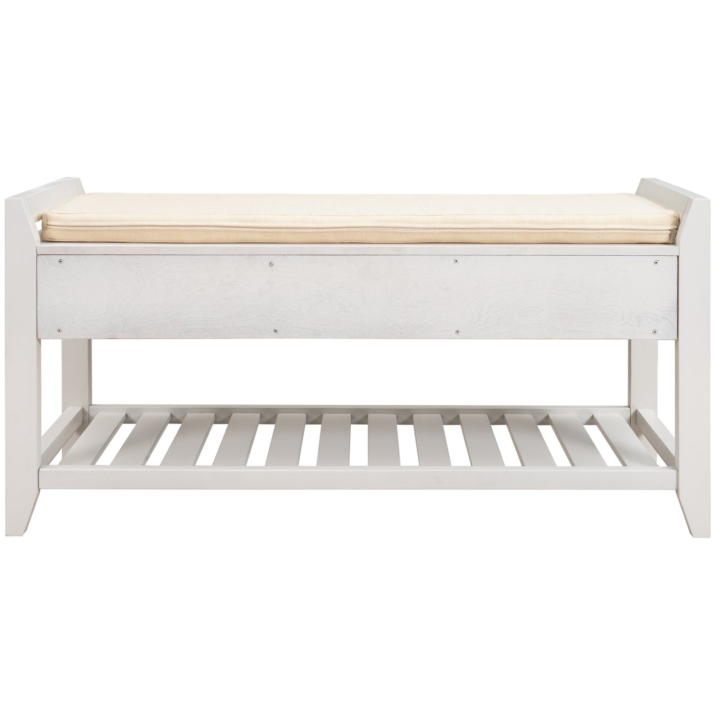 Multipurpose Shoe Rack with Cushioned Seat and Drawers - Entryway Storage Bench, White