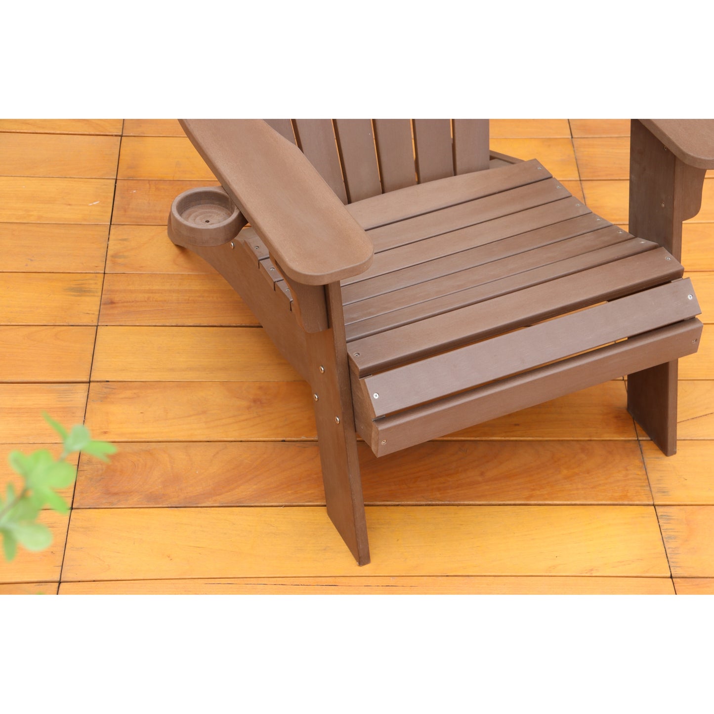 Brown Polystyrene Adirondack Chair for Outdoor Comfort and Relaxation, Weather-Resistant, Stylish Design