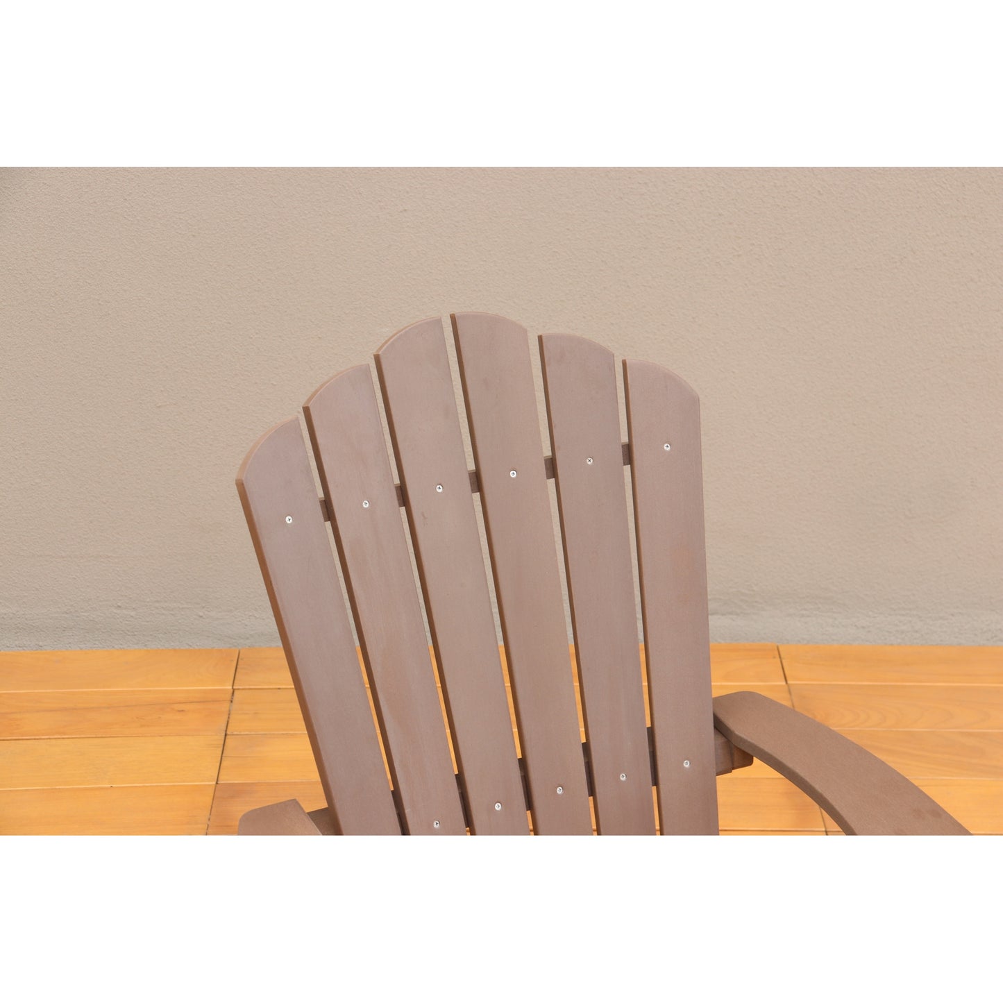 Brown Polystyrene Adirondack Chair for Outdoor Comfort and Relaxation, Weather-Resistant, Stylish Design