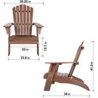 Brown Polystyrene Adirondack Chair for Outdoor Comfort and Relaxation, Weather-Resistant, Stylish Design