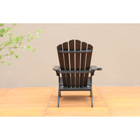 Elegant Black Polystyrene Adirondack Chair for Outdoor Patio, Deck, Garden, and Poolside Relaxation