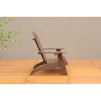 Brown Polystyrene Adirondack Chair for Outdoor Comfort and Relaxation, Weather-Resistant, Stylish Design