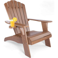 Brown Polystyrene Adirondack Chair for Outdoor Comfort and Relaxation, Weather-Resistant, Stylish Design