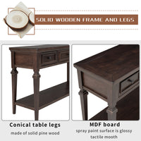Classic Retro Console Table with 3 Drawers and Open Shelf – Easy Assembly, Espresso Finish