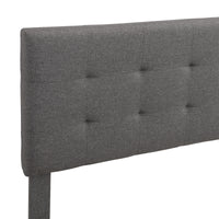 Upholstered Queen Platform Bed with Tufted Headboard, Gray Linen Fabric, Box Spring Required, Modern Home Furniture