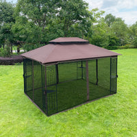 13x10 Outdoor Patio Gazebo Canopy Tent - Ventilated Double Roof with Detachable Mosquito Net, Ideal for Lawn, Garden, Backyard, and Deck