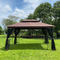 13x10 Outdoor Patio Gazebo Canopy Tent - Ventilated Double Roof with Detachable Mosquito Net, Ideal for Lawn, Garden, Backyard, and Deck