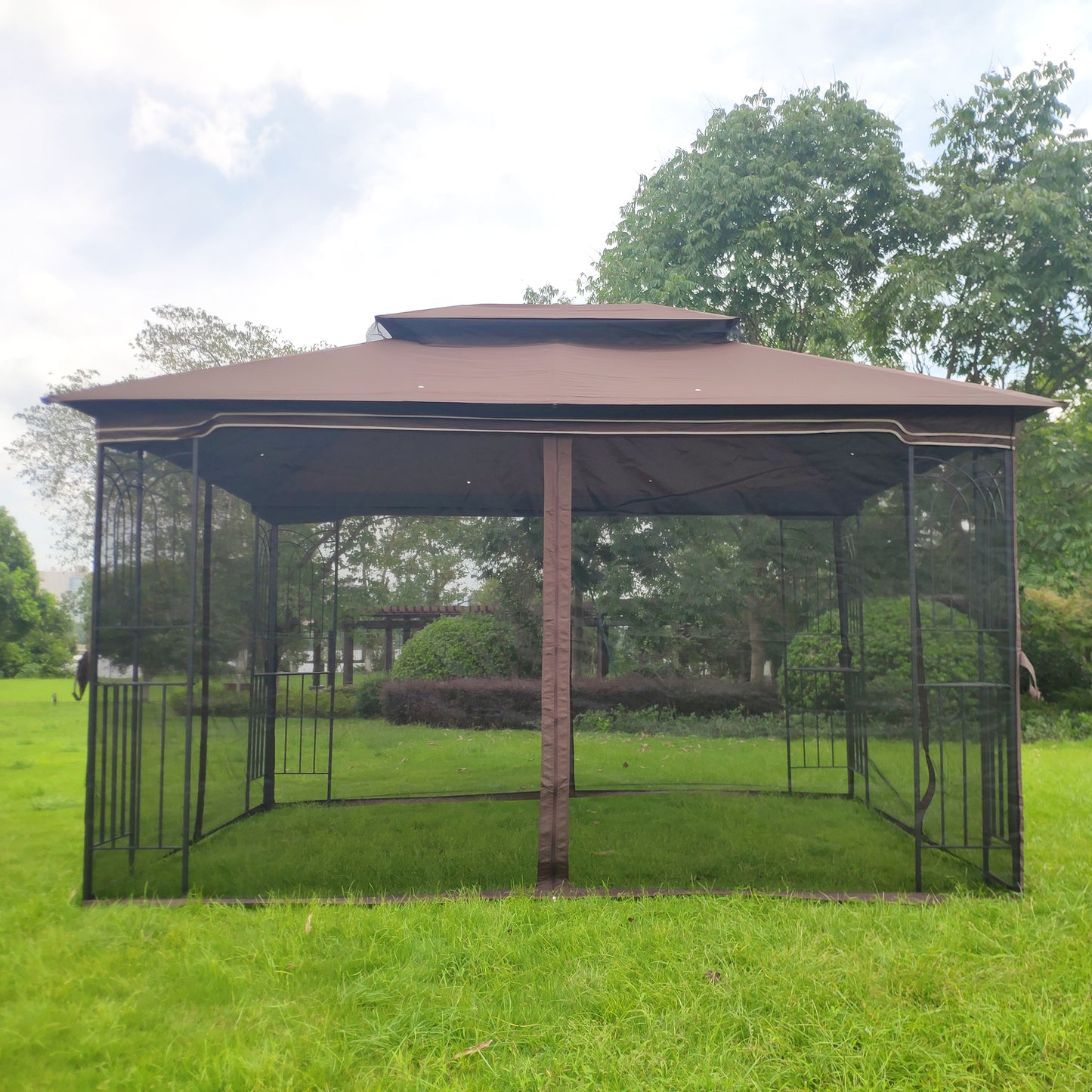 13x10 Outdoor Patio Gazebo Canopy Tent - Ventilated Double Roof with Detachable Mosquito Net, Ideal for Lawn, Garden, Backyard, and Deck