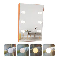 Wooden Wall Vanity Mirror with LED Bulbs - Makeup & Dressing Mirror for Home Decor, Stylish and Functional, 40x30cm