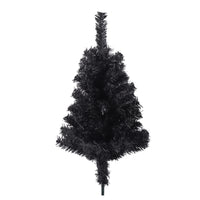7.5FT Black Slim Artificial Christmas Tree with Foldable Metal Stand - Perfect for Holiday Décor, Space-Saving Design