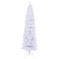 7.5FT White Slim Artificial Christmas Tree with Foldable Metal Stand - Perfect Holiday Décor for Small Spaces