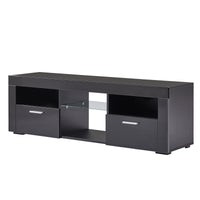 Black Modern TV Stand with LED Lights, High Gloss Finish, Stylish TV Cabinet for Lounge, Living Room or Bedroom, Sleek Design, Color: Black