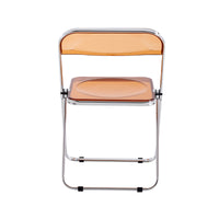 Yellow Clear Transparent Folding Chair - PC Plastic Seat for Living Room, Dining, and Outdoor Use