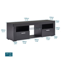 Black Modern TV Stand with LED Lights, High Gloss Finish, Stylish TV Cabinet for Lounge, Living Room or Bedroom, Sleek Design, Color: Black