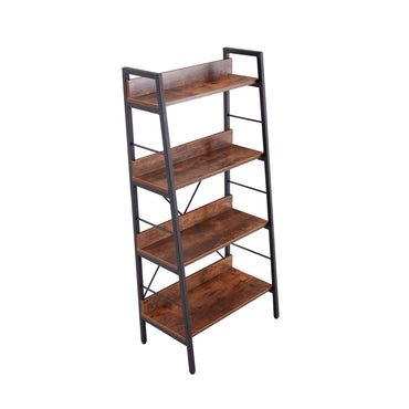 4-Layer Display Bookshelf - H Ladder Shelf Storage Unit with Metal Frame - Stylish and Durable Rack for Home or Office