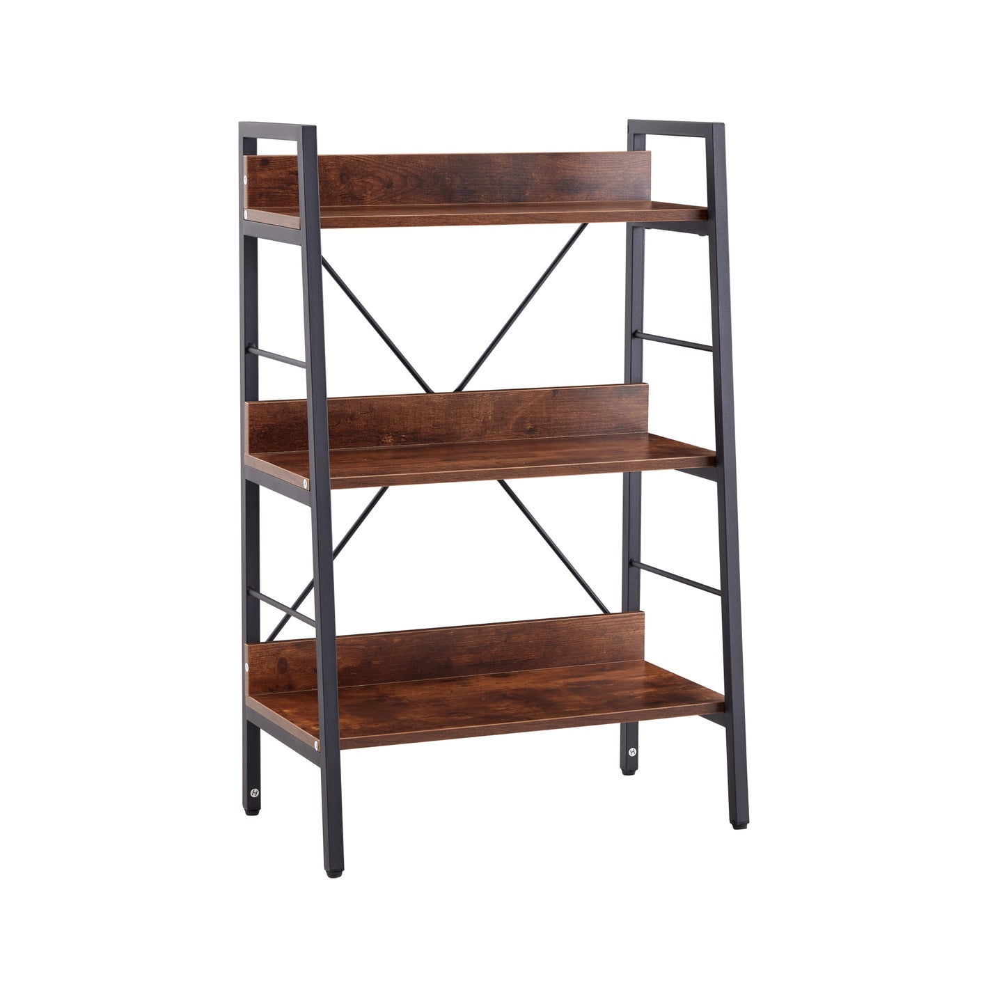 3-Layer Display Bookshelf - H Ladder Shelf Storage Unit with Metal Frame - Versatile Rack for Home or Office - 1 PC per Carton