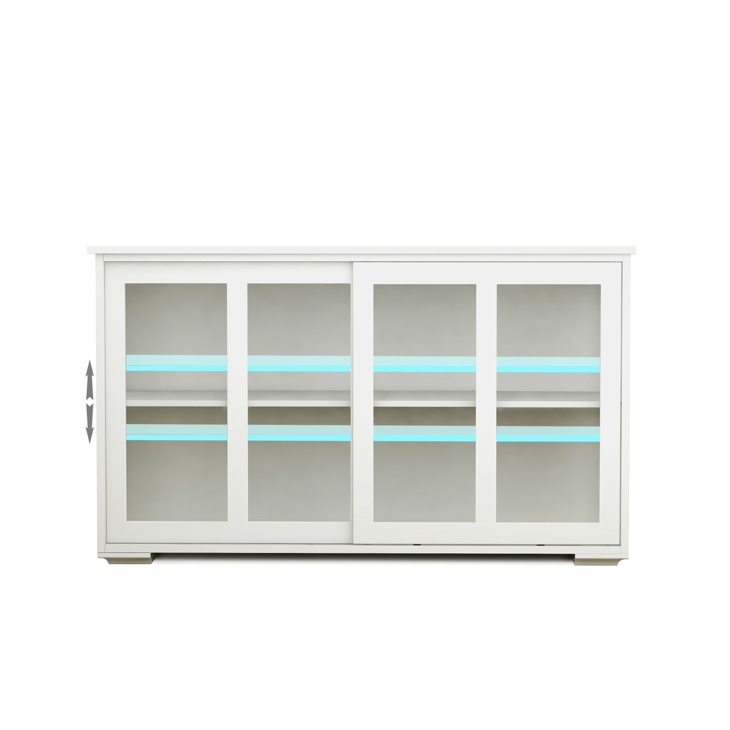 White Kitchen Storage Stand Cupboard with Glass Door – Stylish Organizer for Home and Kitchen