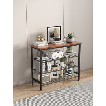 4-Tier Metal Shoe Rack - Modern Multifunctional Storage Shelf with MDF Top Board, Space-Saving Organizer for Home or Office