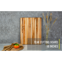 18 Inch Teak Wood Cutting Board Set - Pack of 5 Durable and Stylish Chopping Boards for Kitchen Use