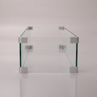 Rectangular Glass Wind Guard for Fire Pit - Durable Tempered Glass Barrier for Outdoor Gas Fire Pits, Wind Protection