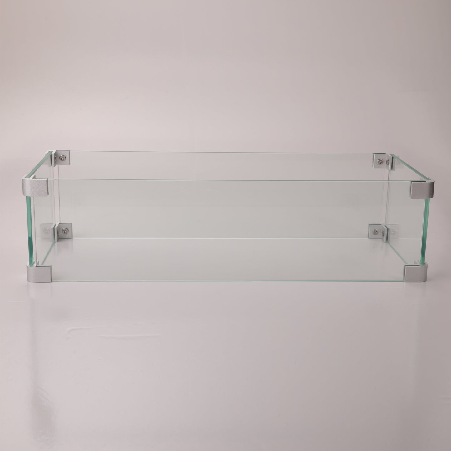 Rectangular Glass Wind Guard for Fire Pit - Durable Tempered Glass Barrier for Outdoor Gas Fire Pits, Wind Protection