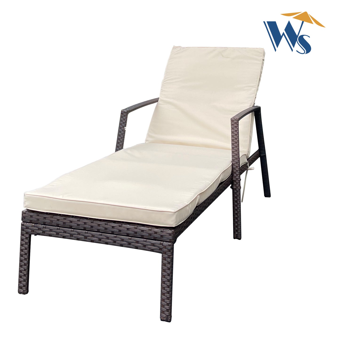 Outdoor Patio Lounge Chairs - Comfortable Rattan Wicker Chaise Lounge Chairs for Garden, Poolside, and Balconies in Brown