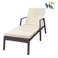 Outdoor Patio Lounge Chairs - Comfortable Rattan Wicker Chaise Lounge Chairs for Garden, Poolside, and Balconies in Brown