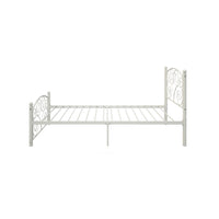 Twin Size Flower Sturdy Metal Bed Frame with Headboard and Footboard