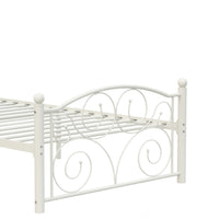 Twin Size Flower Sturdy Metal Bed Frame with Headboard and Footboard