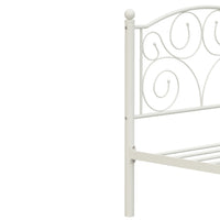 Twin Size Flower Sturdy Metal Bed Frame with Headboard and Footboard