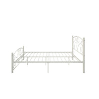 Queen Size Flower Sturdy System Metal Bed Frame with Headboard and Footboard