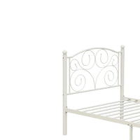 Twin Size Flower Sturdy Metal Bed Frame with Headboard and Footboard
