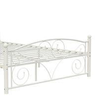 Queen Size Flower Sturdy System Metal Bed Frame with Headboard and Footboard