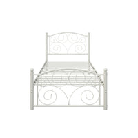 Twin Size Flower Sturdy Metal Bed Frame with Headboard and Footboard