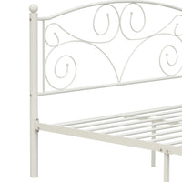 Queen Size Flower Sturdy System Metal Bed Frame with Headboard and Footboard